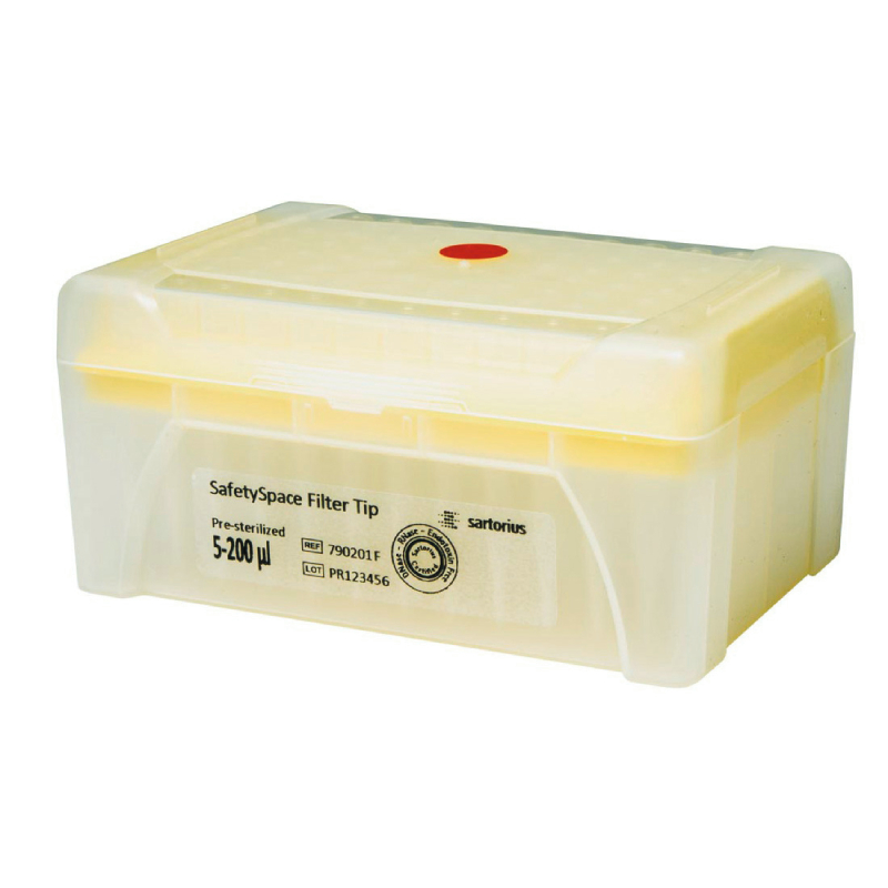 Стерильные наконечники с фильтром SafetySpace объёмом до 200 мкл, 10×96 шт/уп, Sartorius