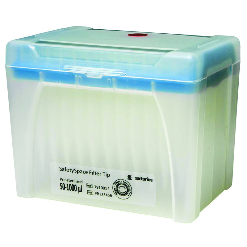 Стерильные наконечники с фильтром SafetySpace объёмом до 1000 мкл, 10×96 шт/уп, Sartorius
