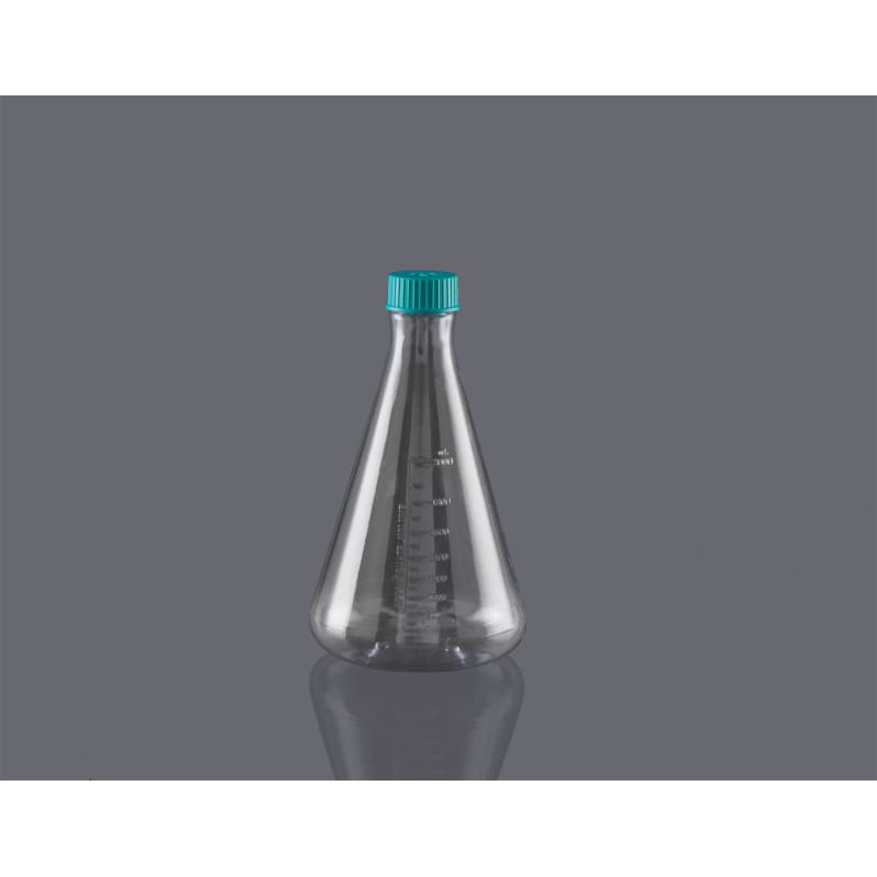 Колба Эрленмейера с широким горлом, объём 2 л, крышка с фильтром, 4 шт/уп